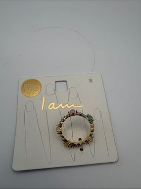 Gold-Plated Multicolor Gemstone Ring